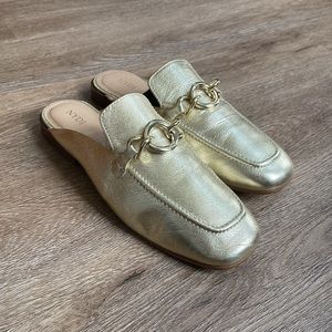 Lara Slip-On Mules - Light Gold